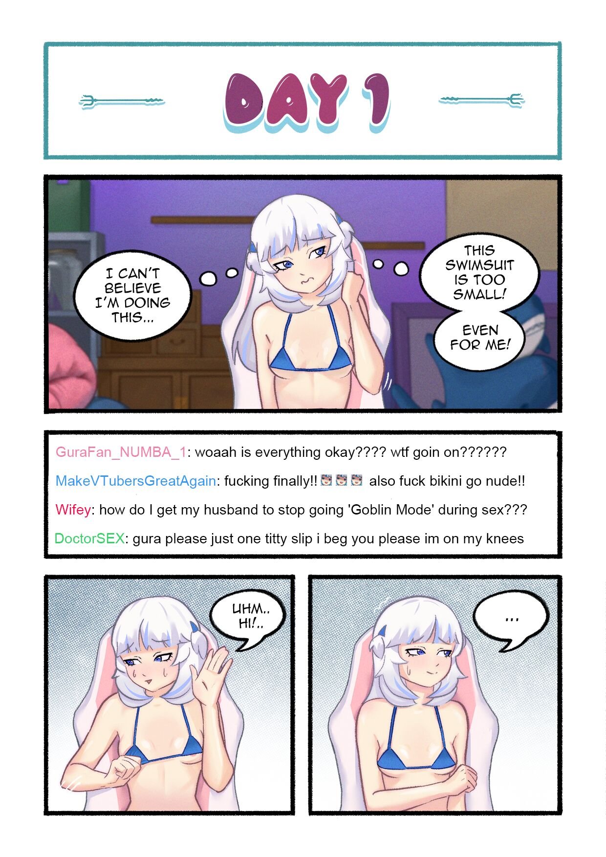 Gawr Gura Stream Routine – Young & Naughty - Porn Comics | LustyComix Gawr Gura Stream Routine Young Naughty 9